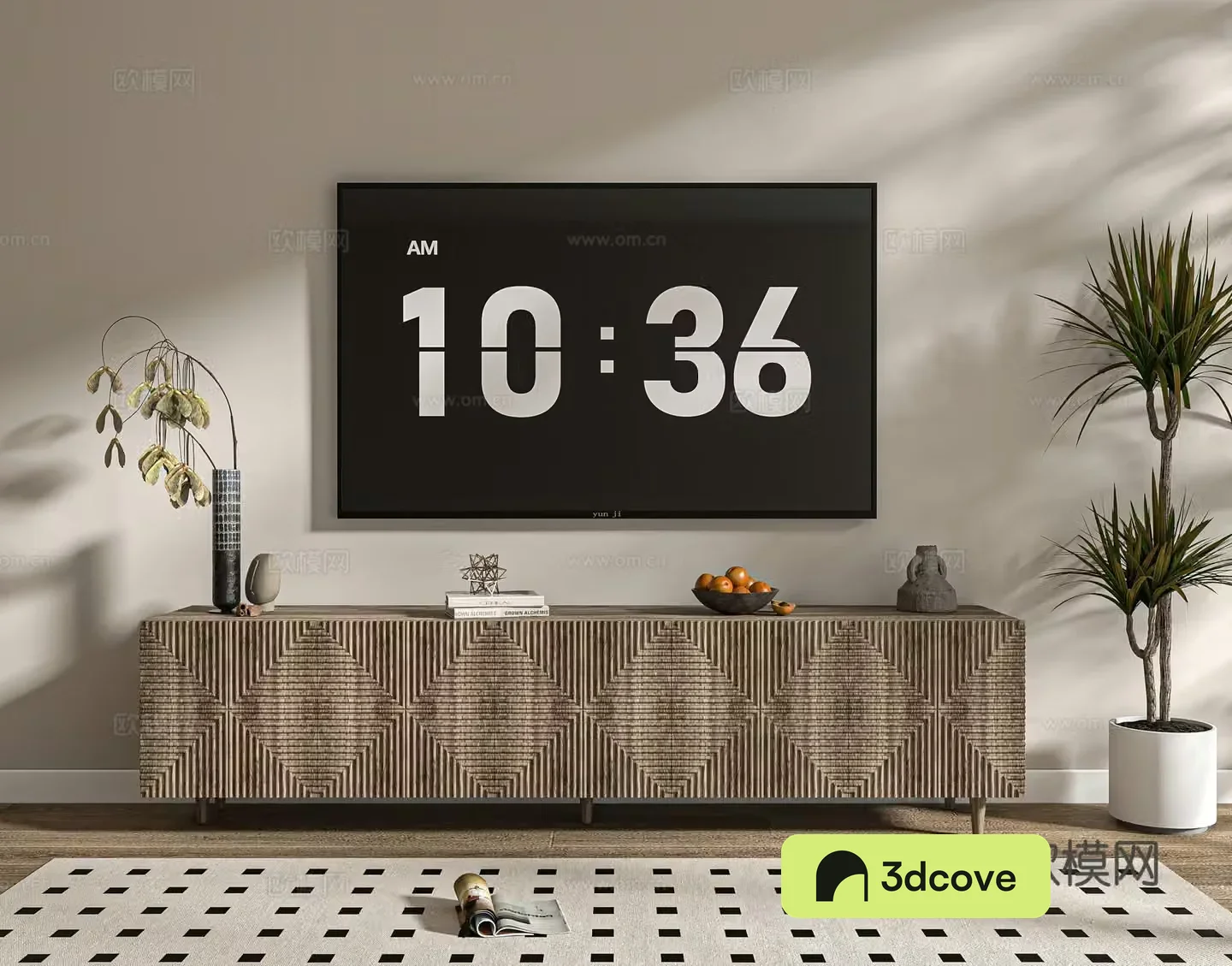 Middle-aged finished TV cabinet 3D model
