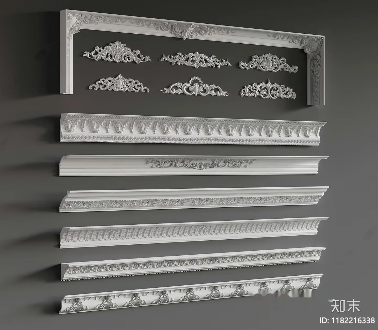 Classic White Molding 3D Model – 11768 – VRAY Render