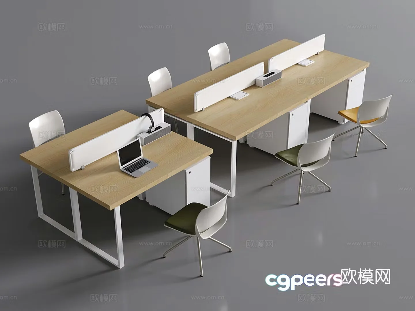 Modern office desk chairs work stations computer desks public office desks 3D model