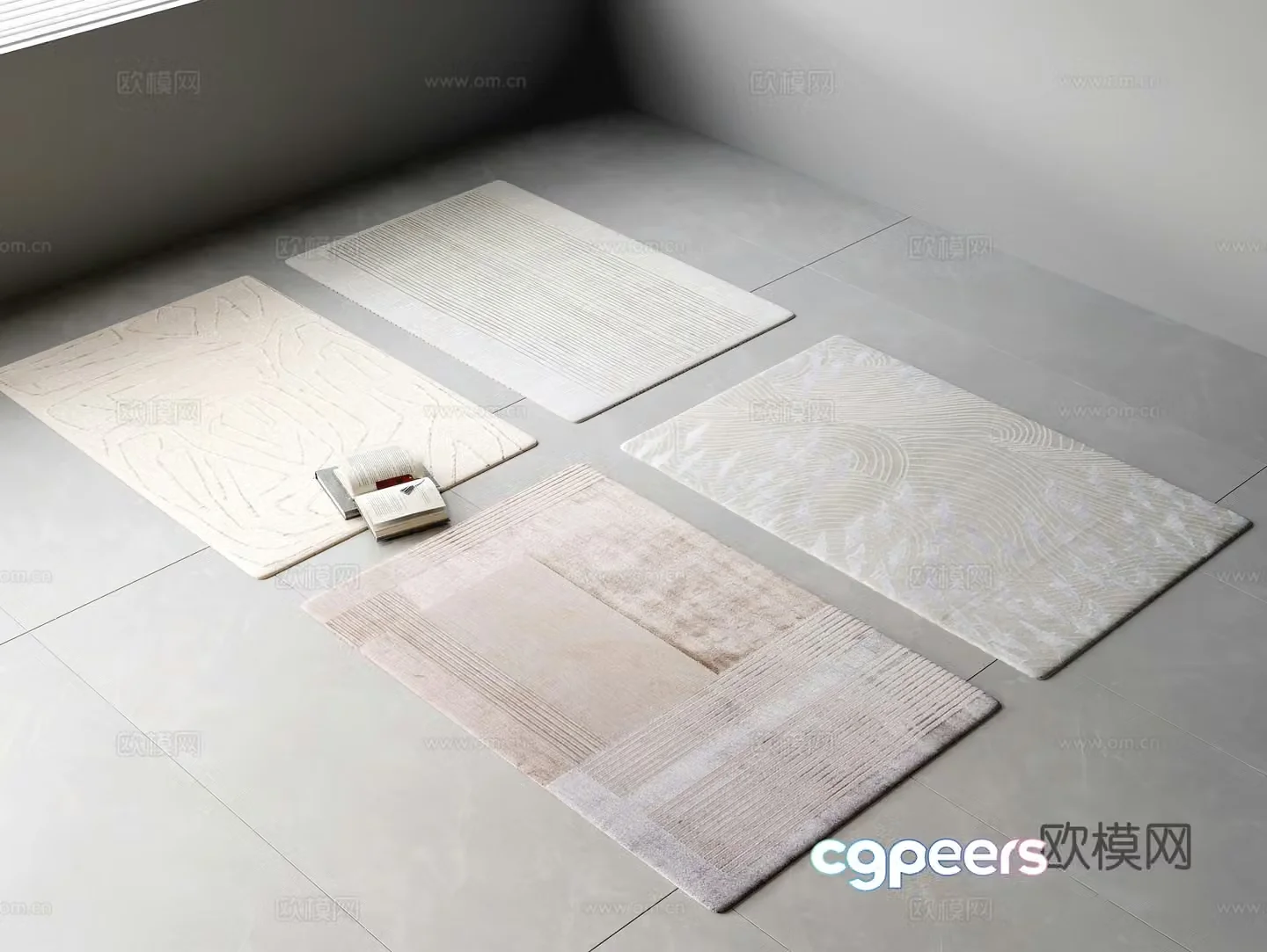 Modern carpet fabric carpet square carpet 3d model
