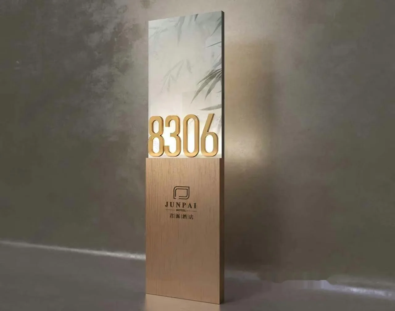 Modern Beige And Gold Plaque With A Bamboo Design 3D Model – 12191 – VRAY Render