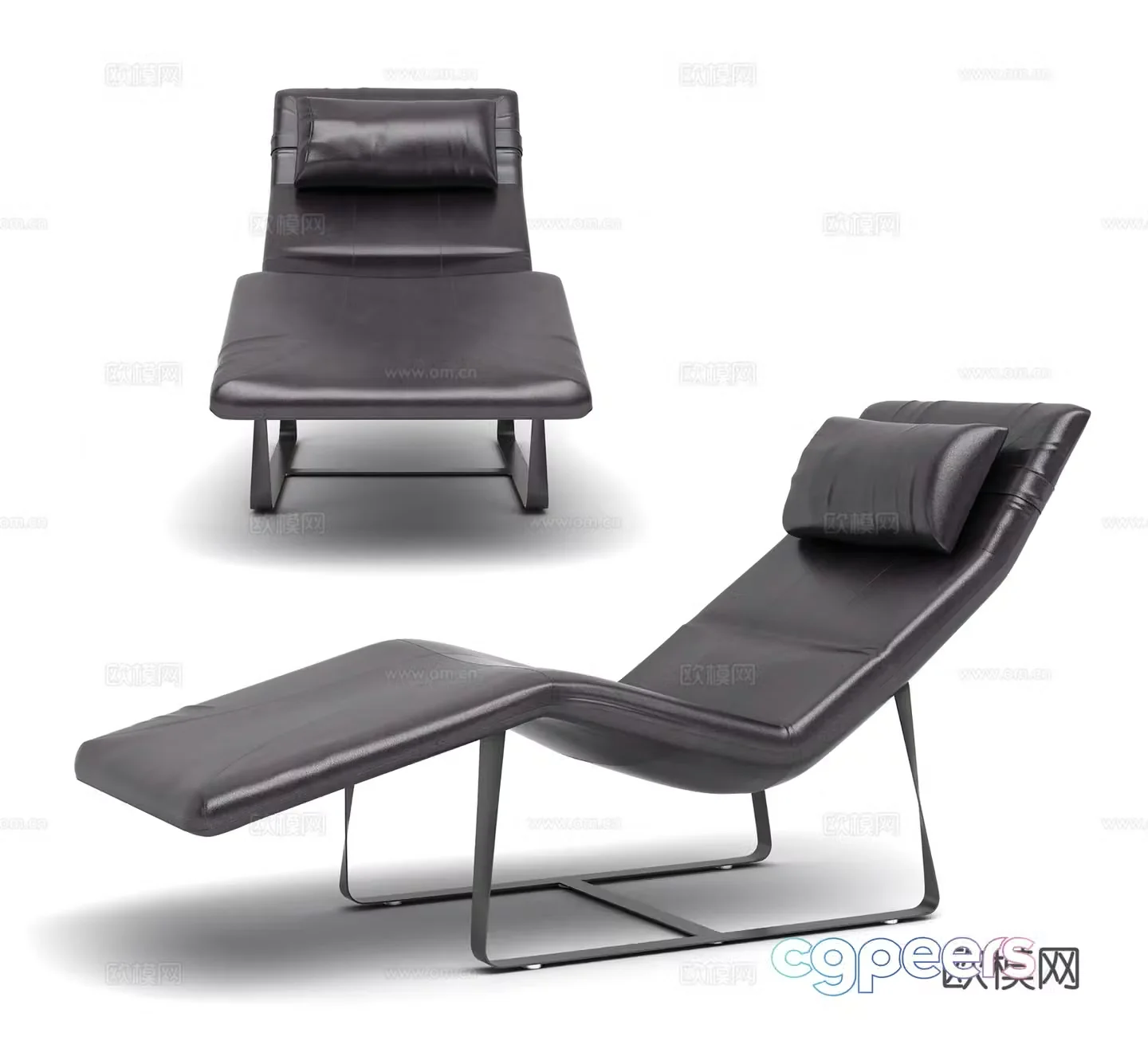 Modern lounge chair leather lounge chair indoor lounge chair 3d model