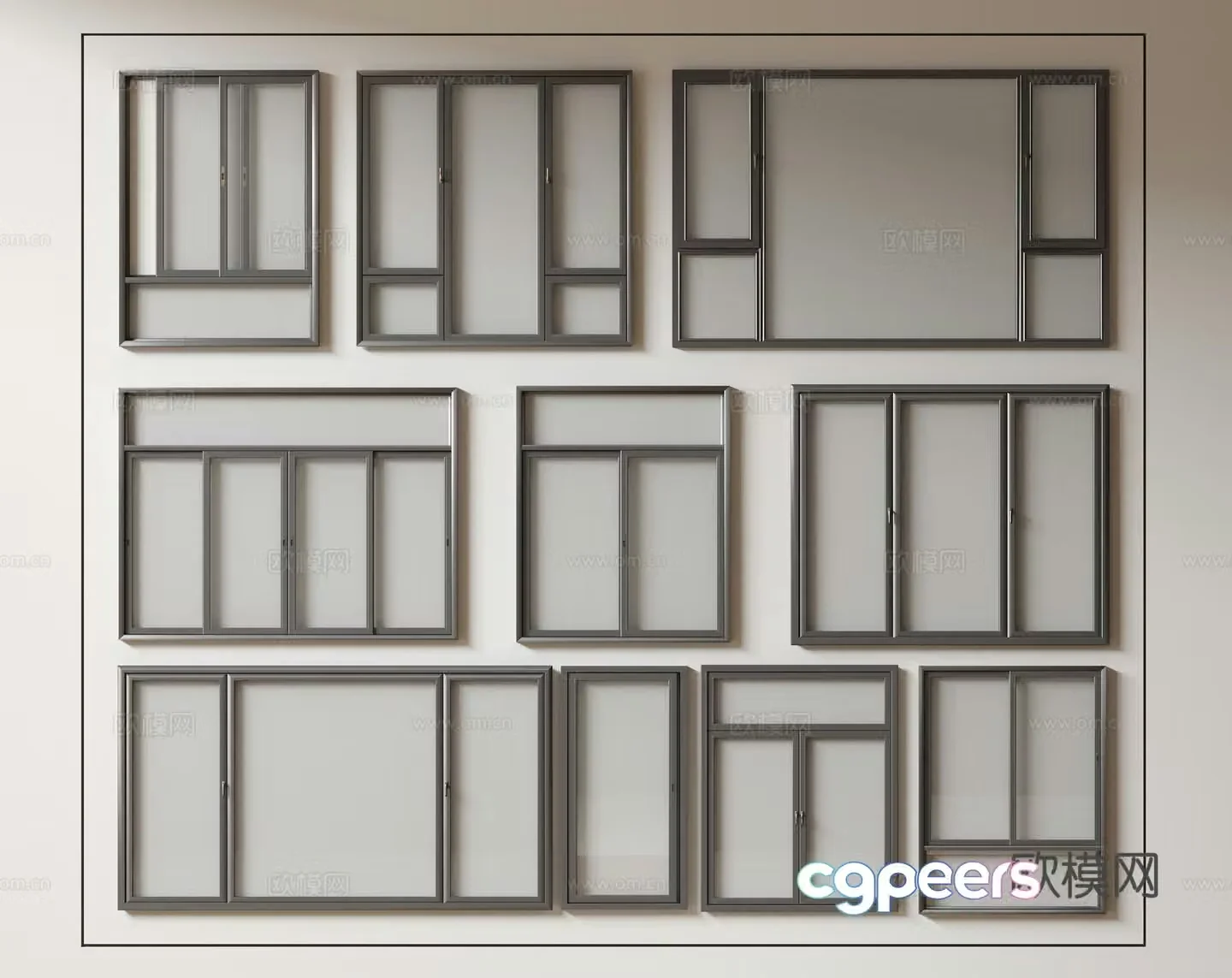 Modern windows glass windows floor-to-ceiling windows balcony windows sliding windows 3d model