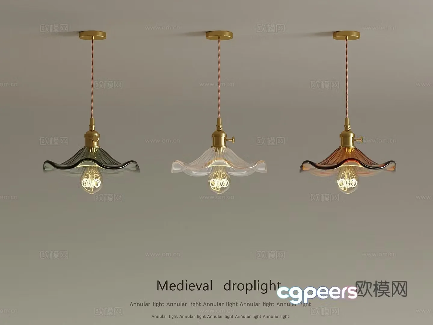 6 French Cream-White Chandelier Restaurant Chandelier Decorative Light 3D Model