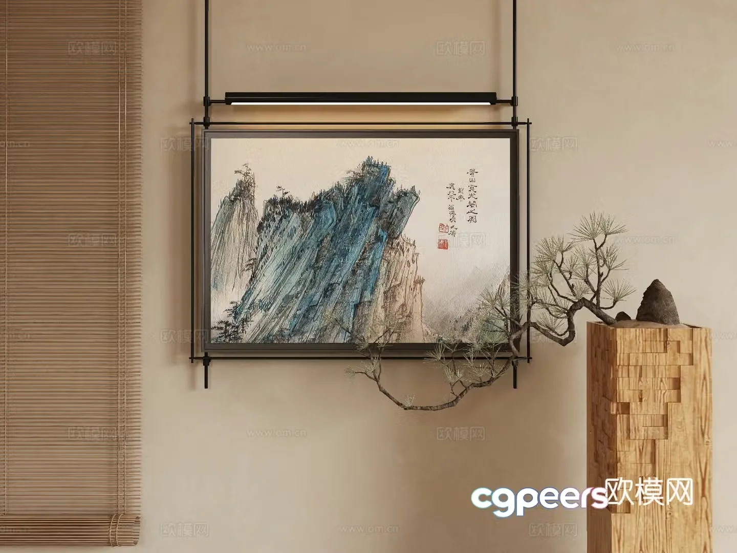 Wasabi hanging painting oil painting 3d model