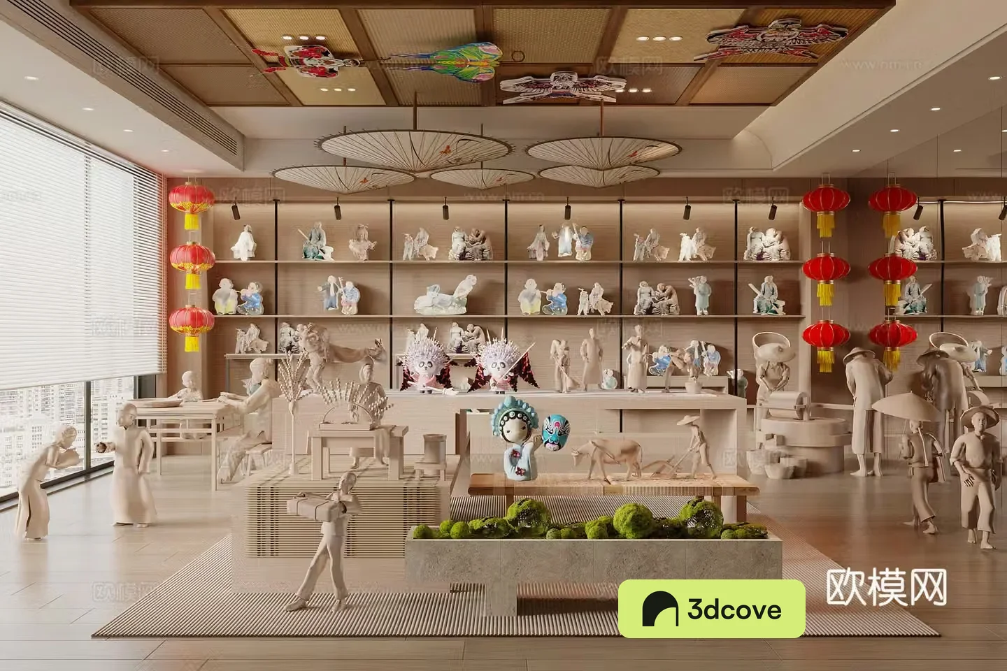 Chinese clay sculpture exhibition hall