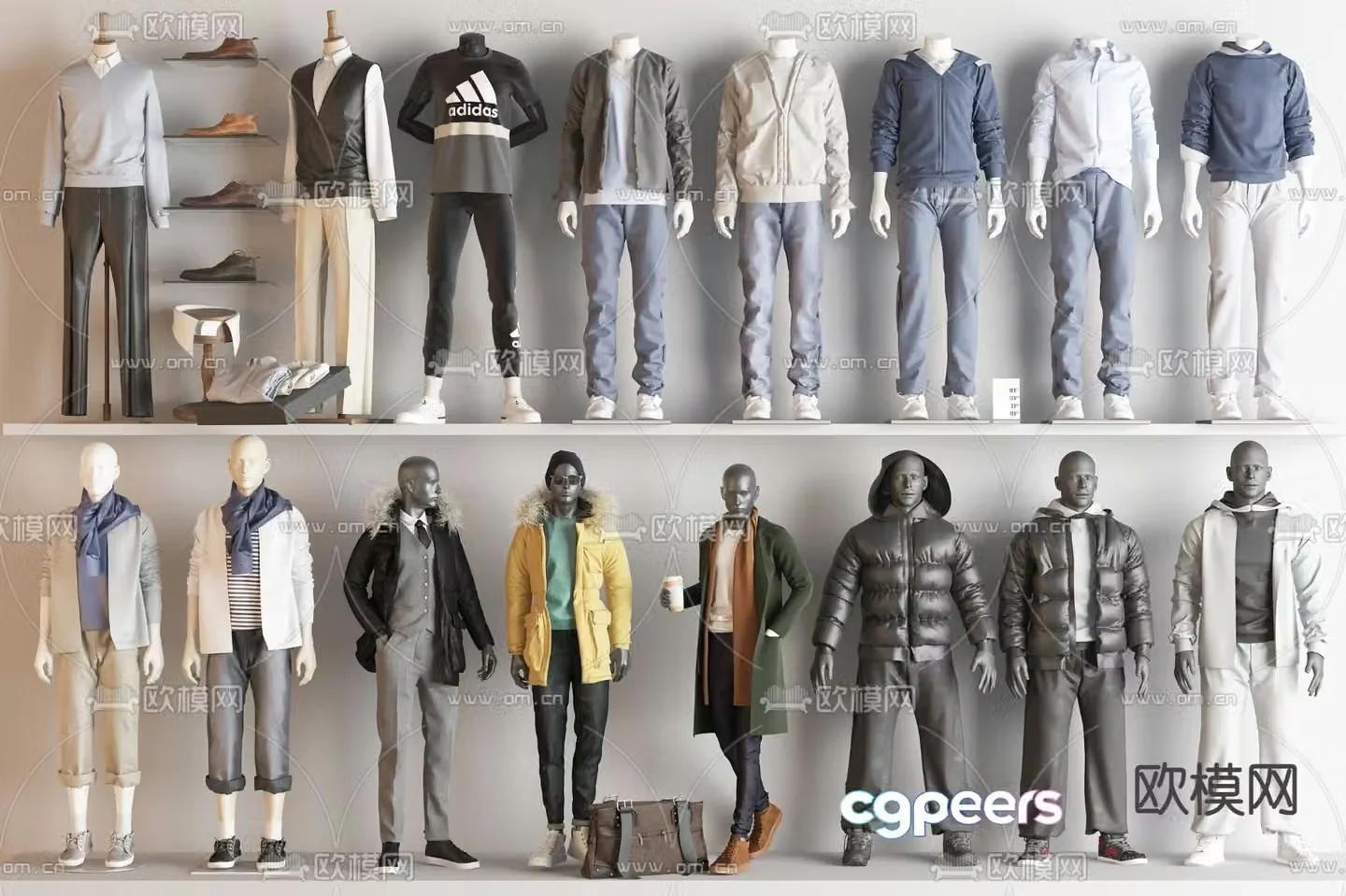 Clothing model window model men’s model clothes rack 3d model