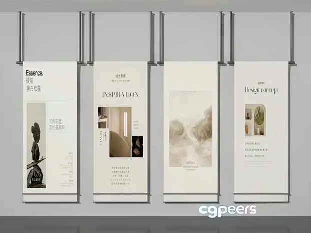 Modern Hanging Posters 3D Model – 8055 – VRAY Render