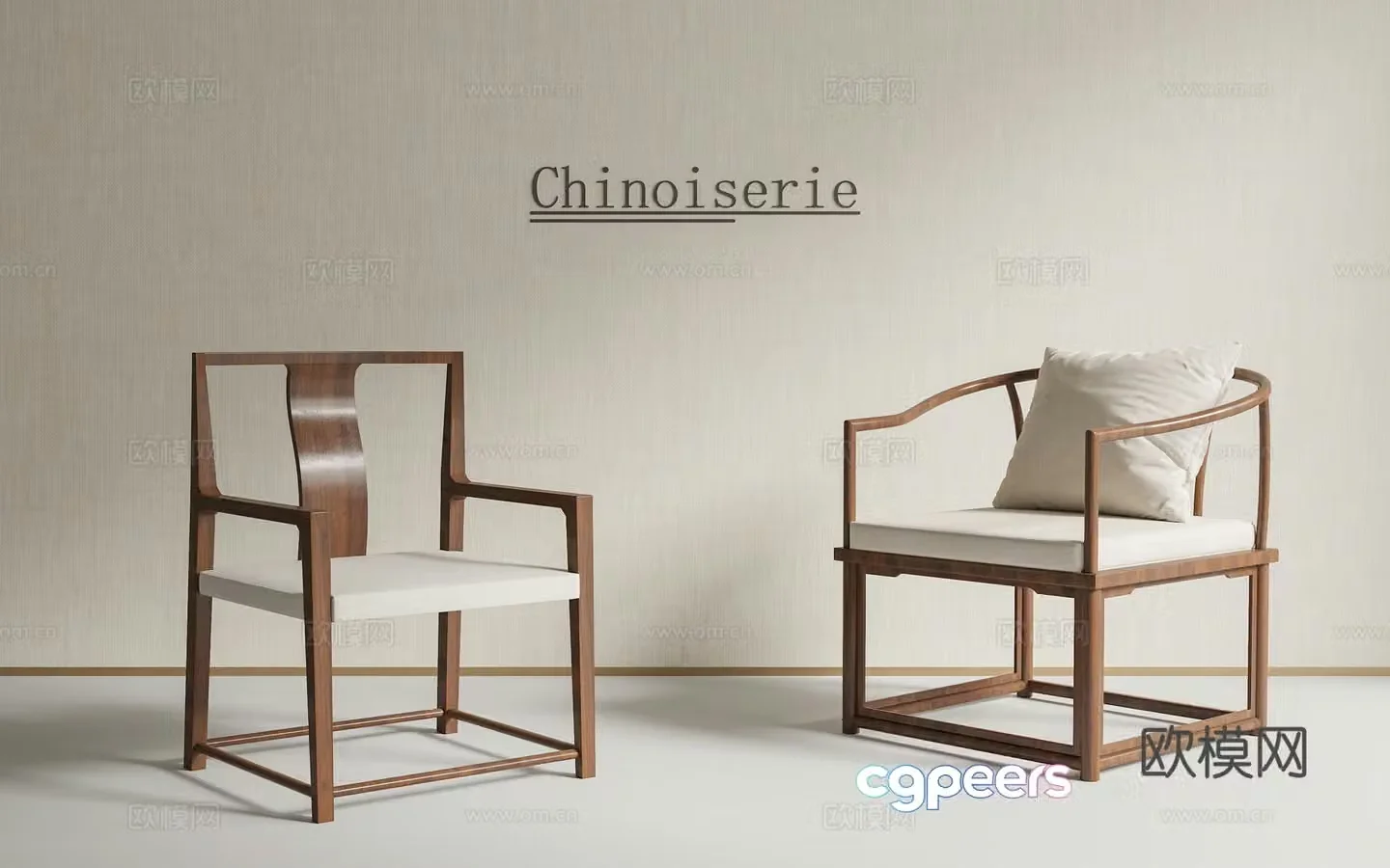 Chinese chair New Chinese chair Song aesthetic chair Taishi chair Ring chair 3d model