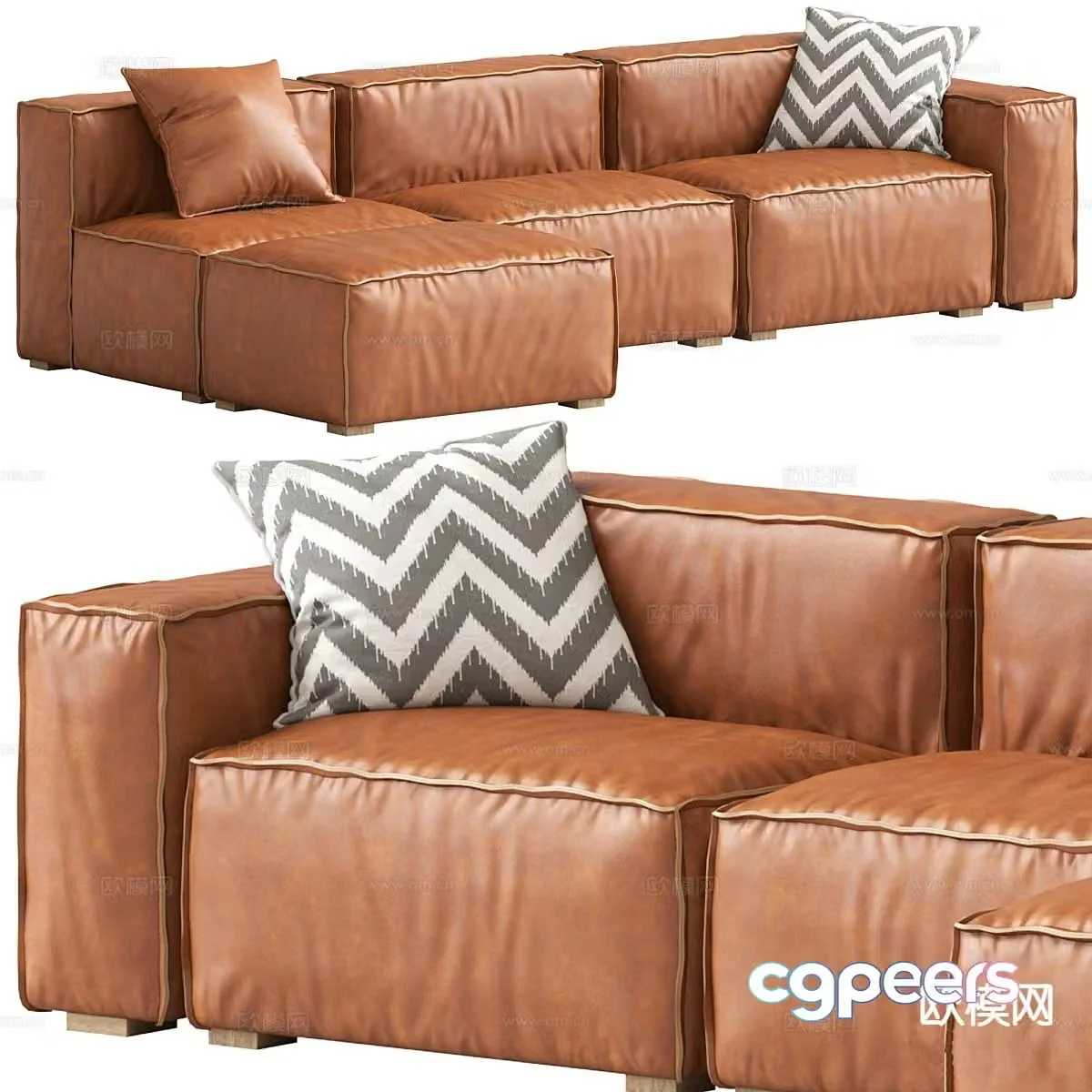 Multi-person sofa corner sofa 3d model