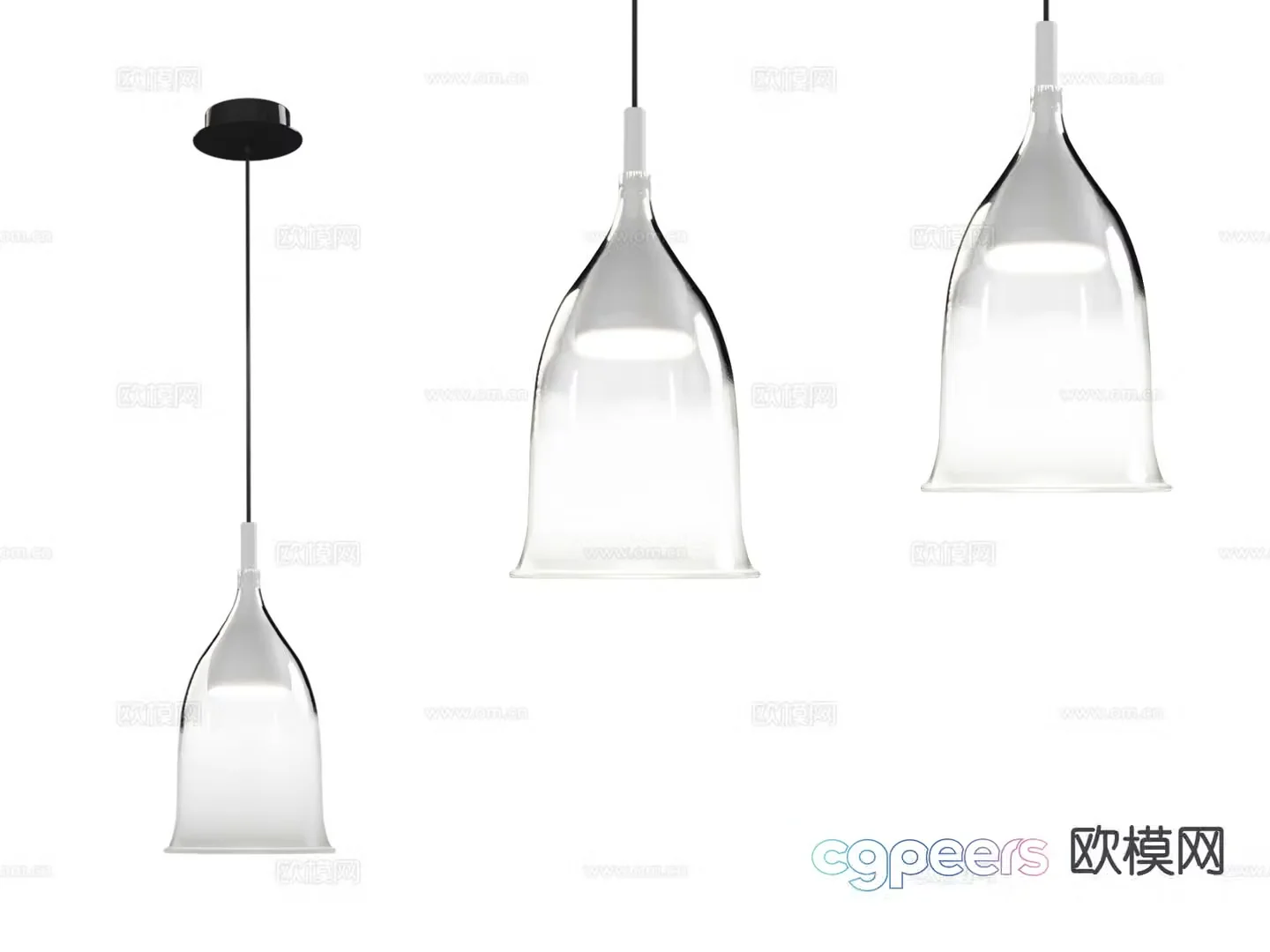 Modern glass small chandelier art chandelier 3d model