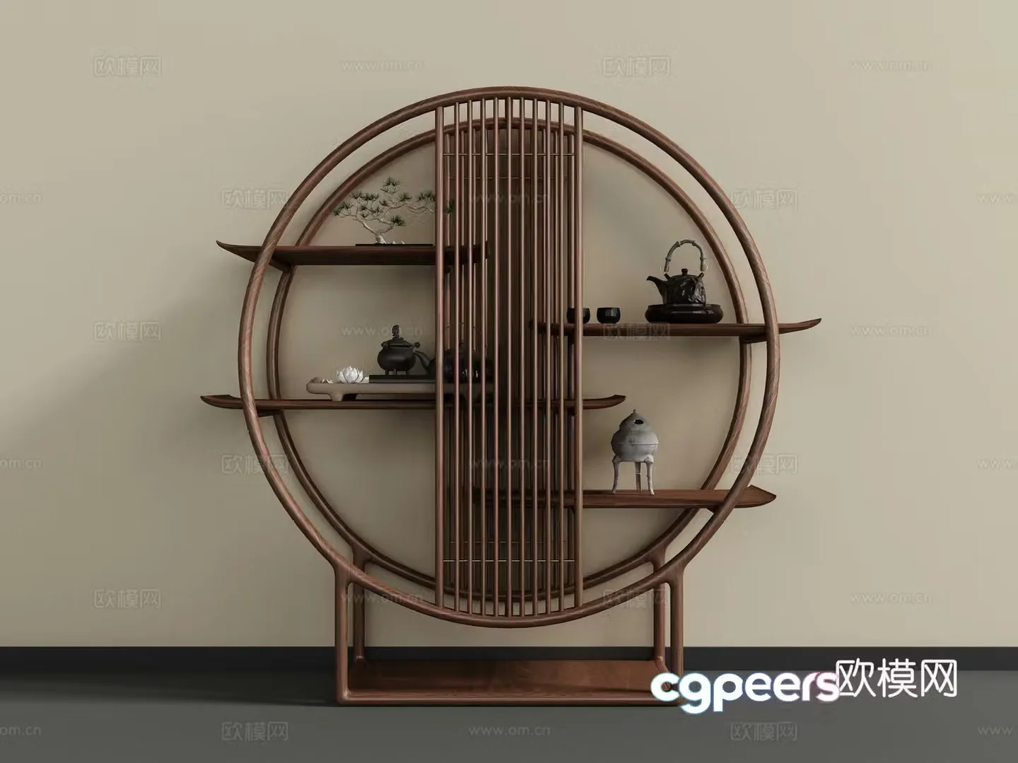 New Chinese style 3D model of Bo Gu shelf