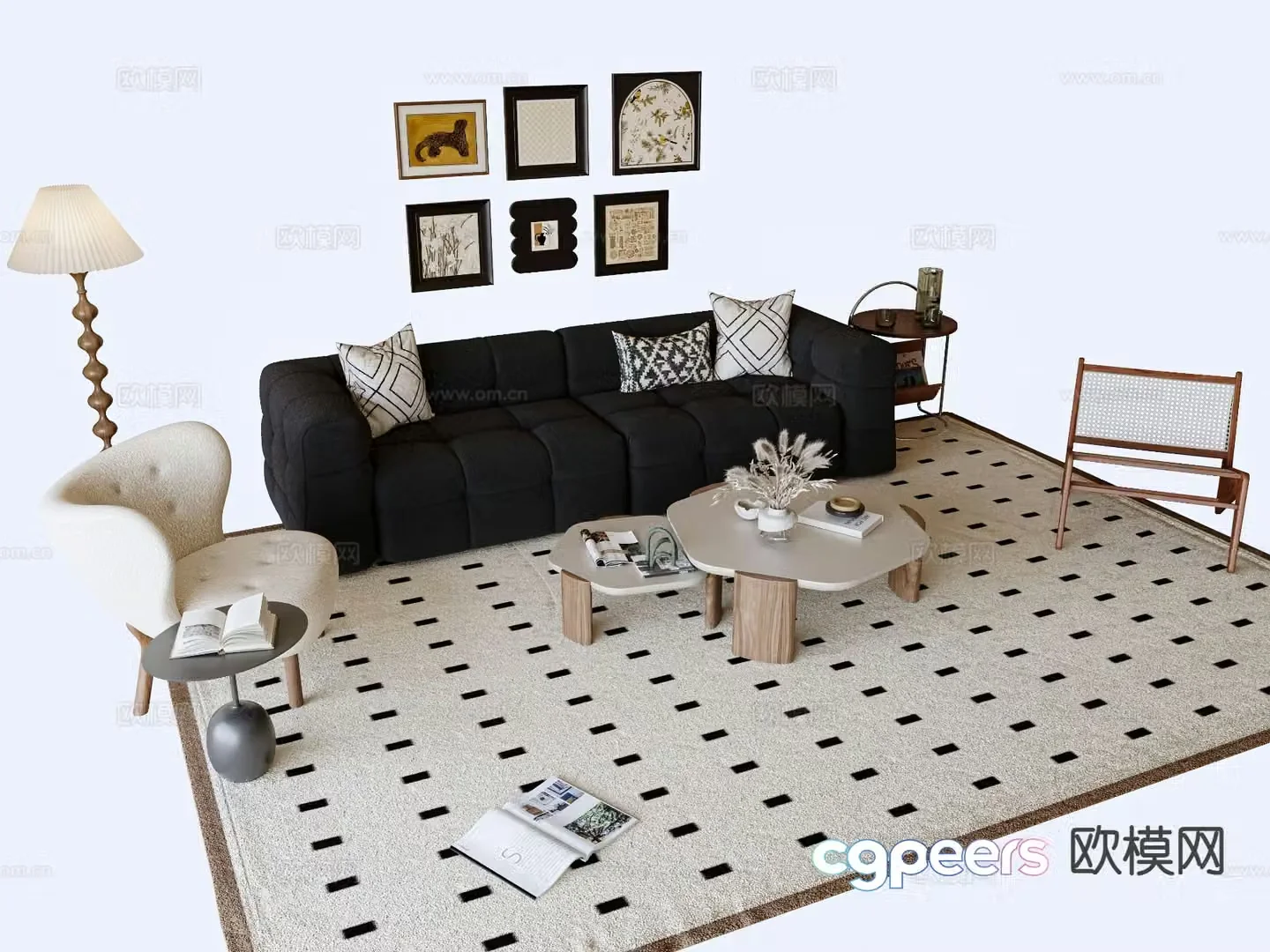 Medieval style modular sofa 3D model