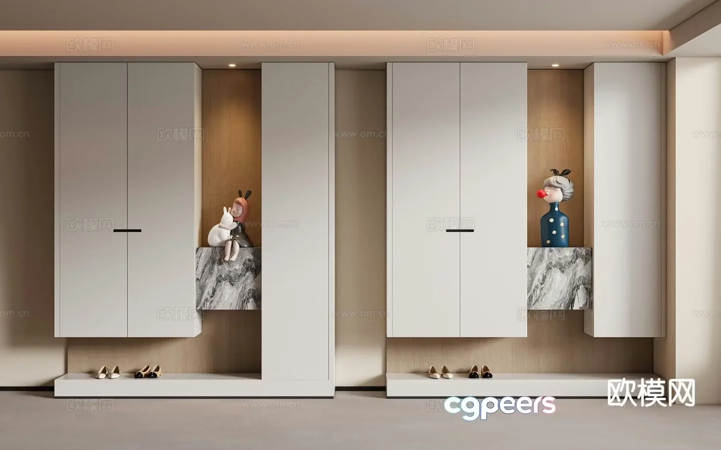Entrance shoe cabinet partition cabinet 3d model