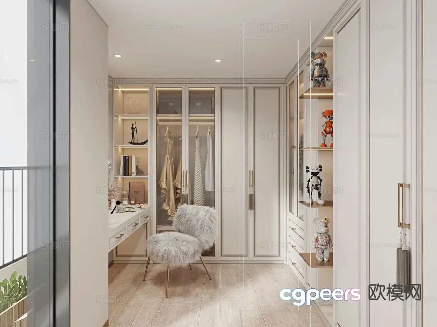 European style cloakroom 3D model