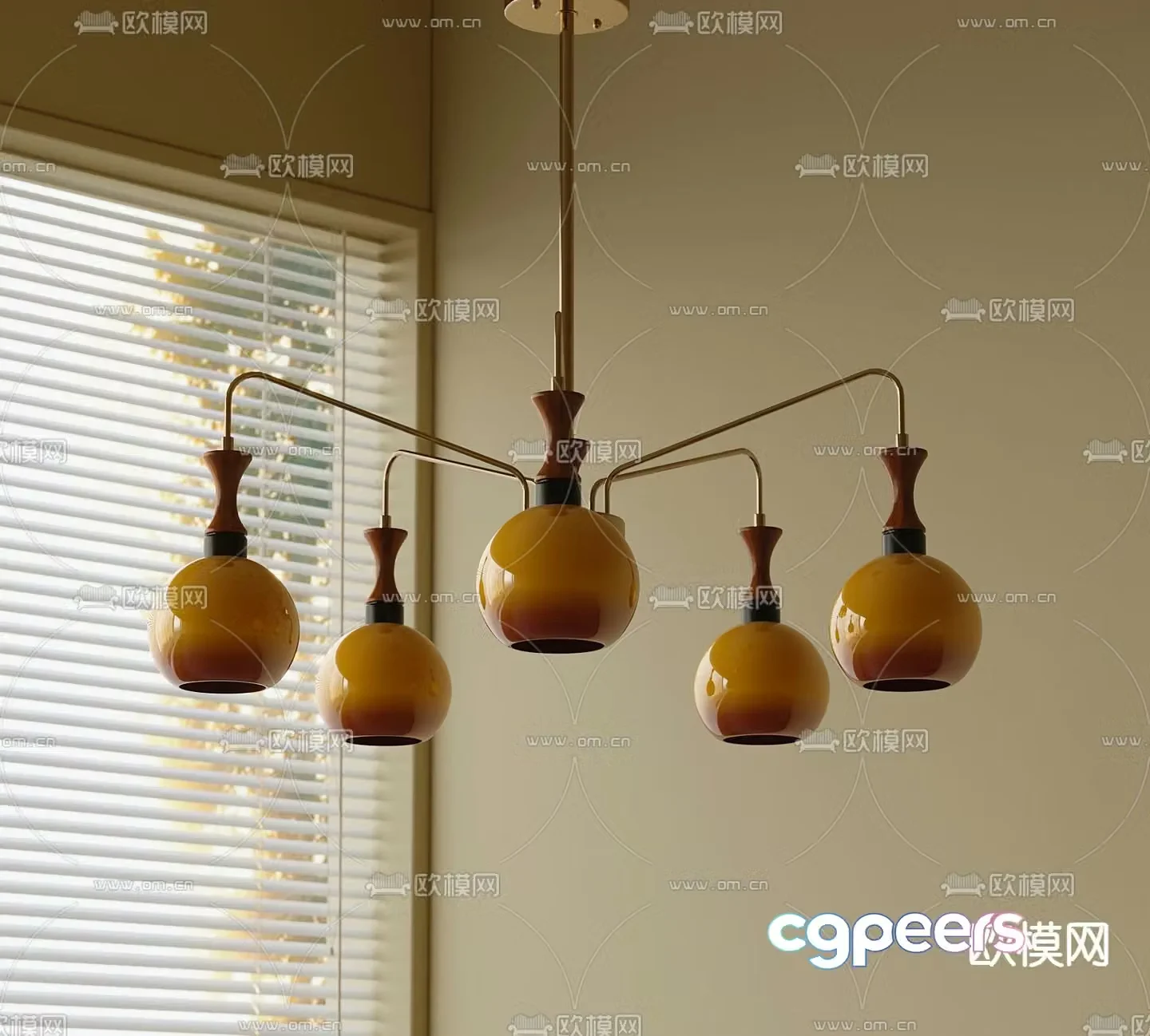 Medieval style chandelier hall chandelier 3d model