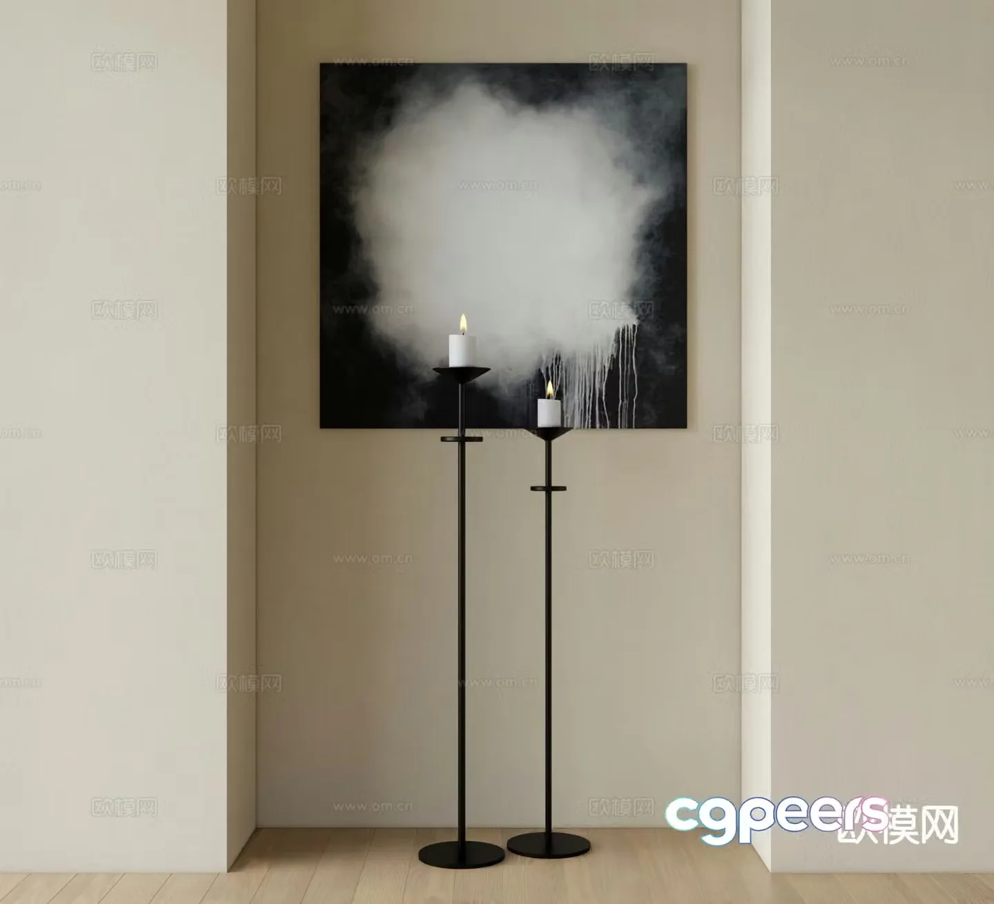 Modern candlestick lamp 3d model