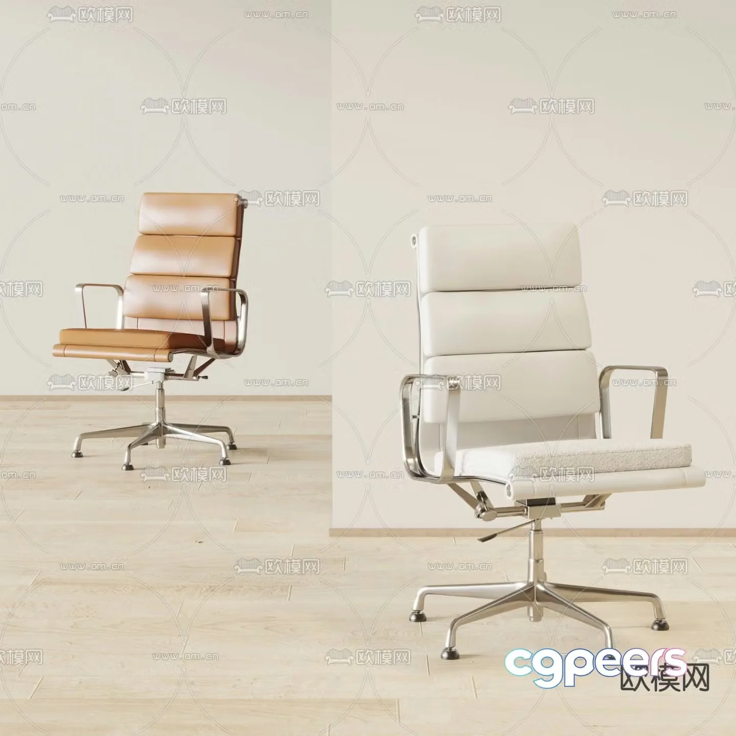 Mezzo leather chair office chair executive chair 3d model