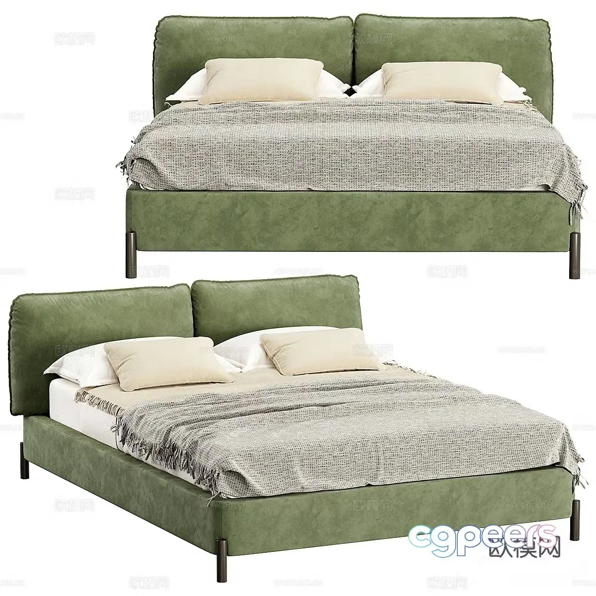 Double bed 3d model