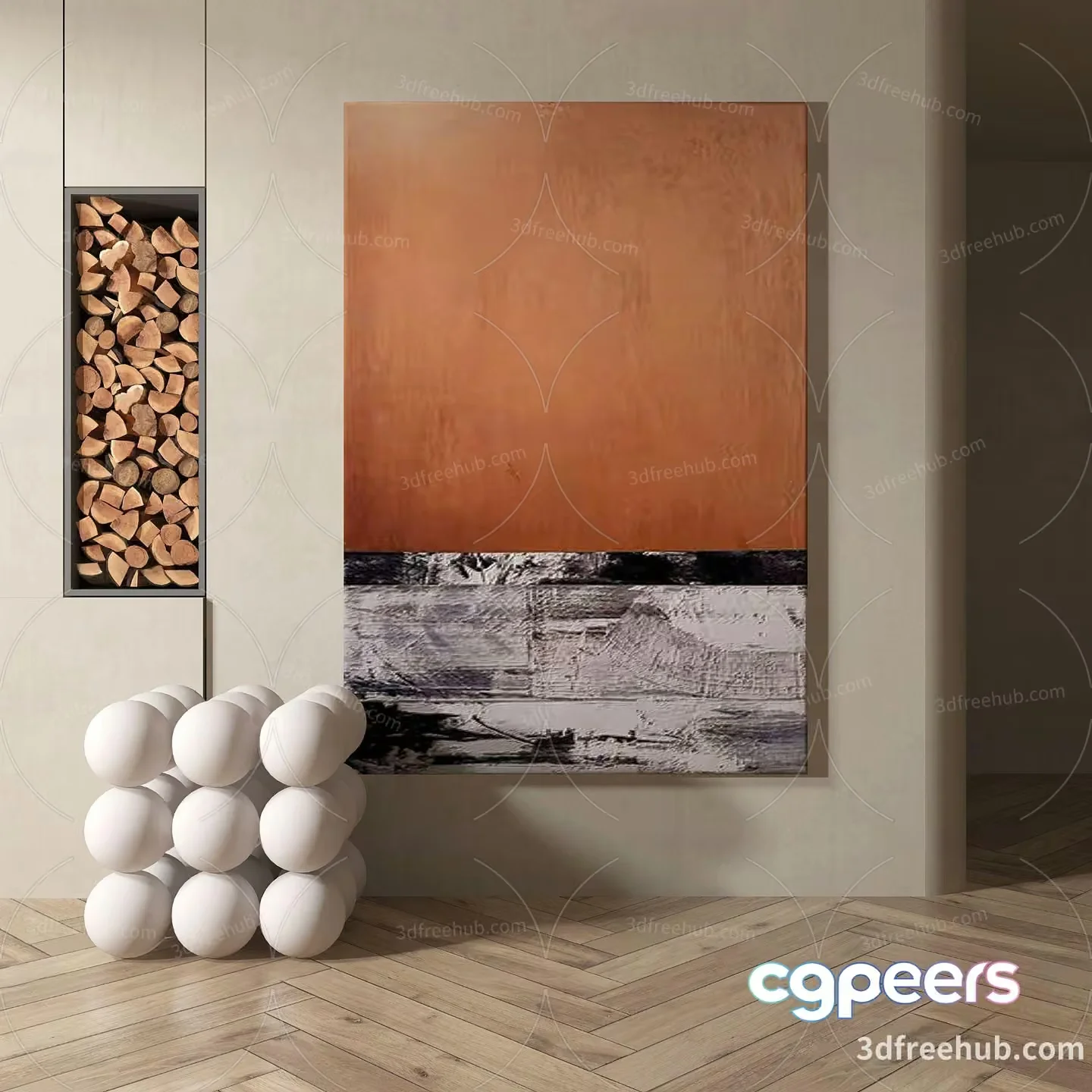 A Modern Living Room 3D Model – 23438 – VRAY Render