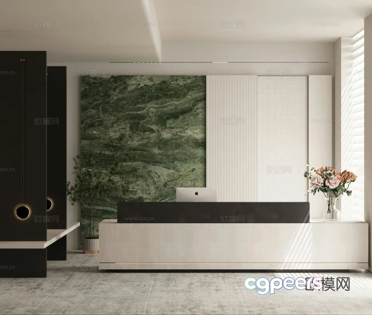 Modern company front desk 3D model