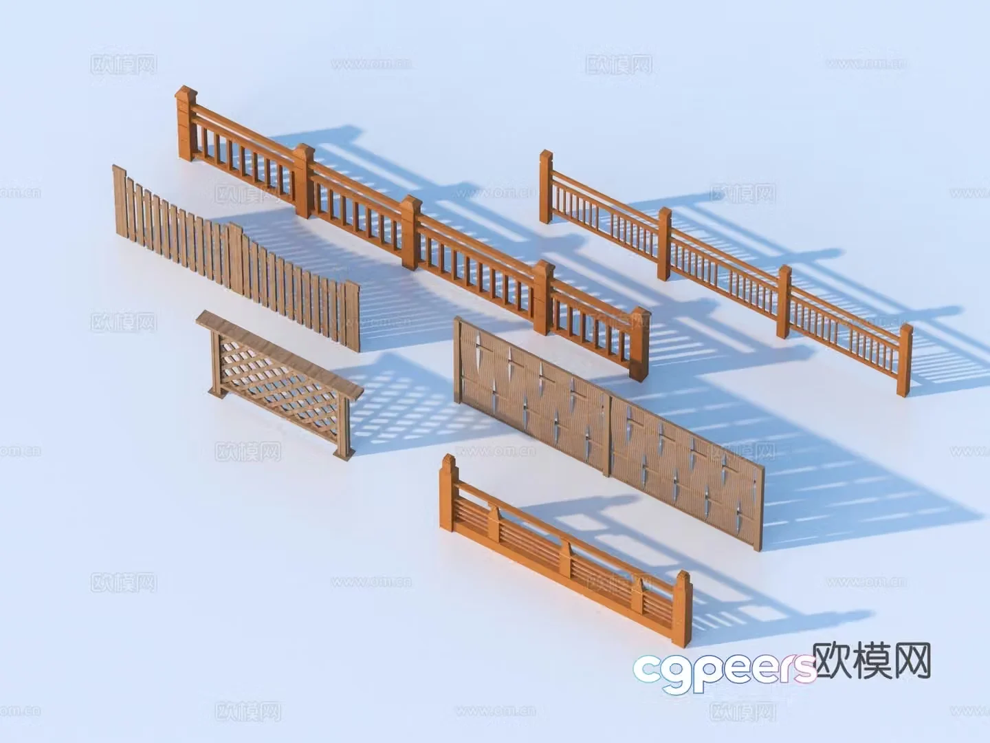 Fence Guardrail Railing 3d Model