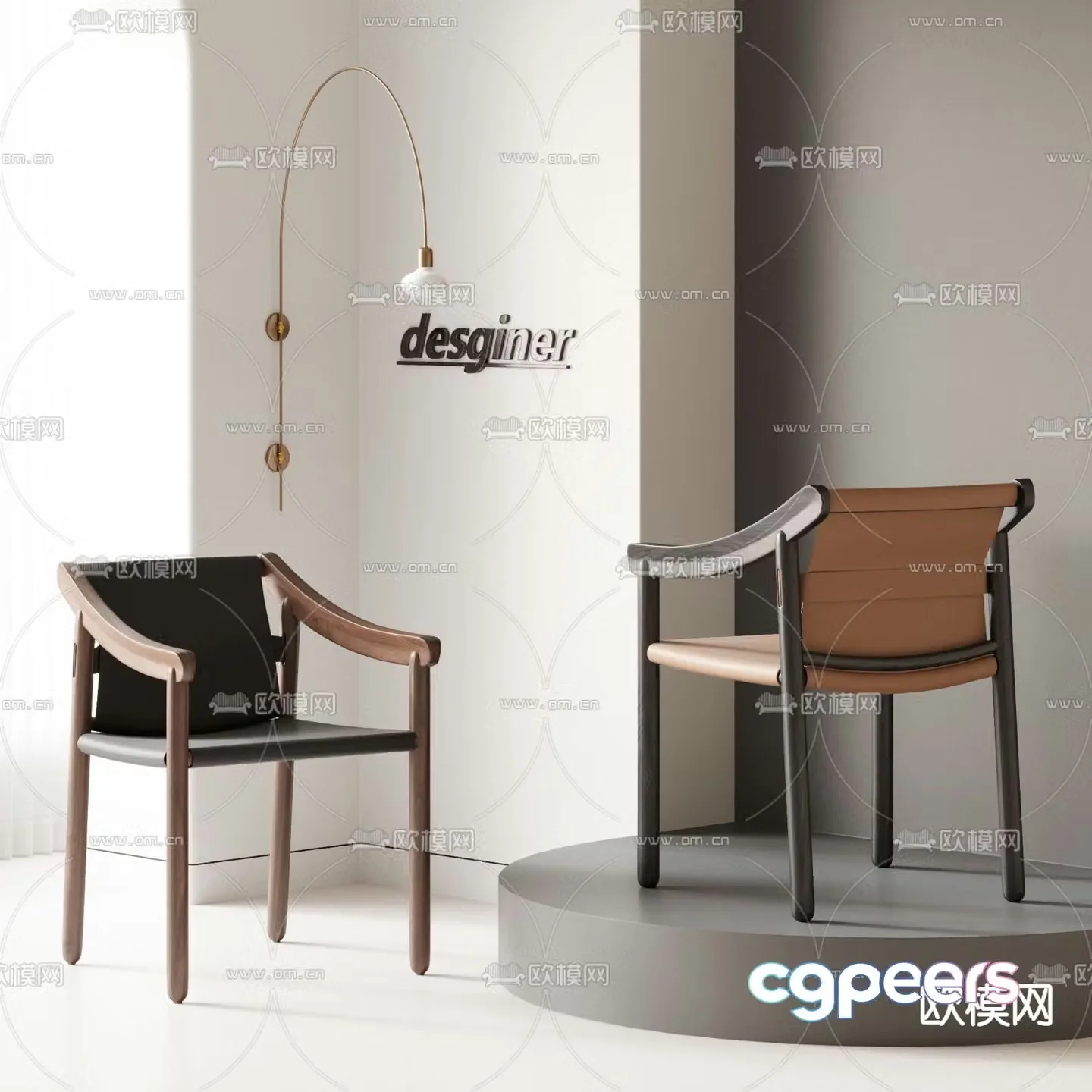 Wabi-sabi chair dining chair 3d model