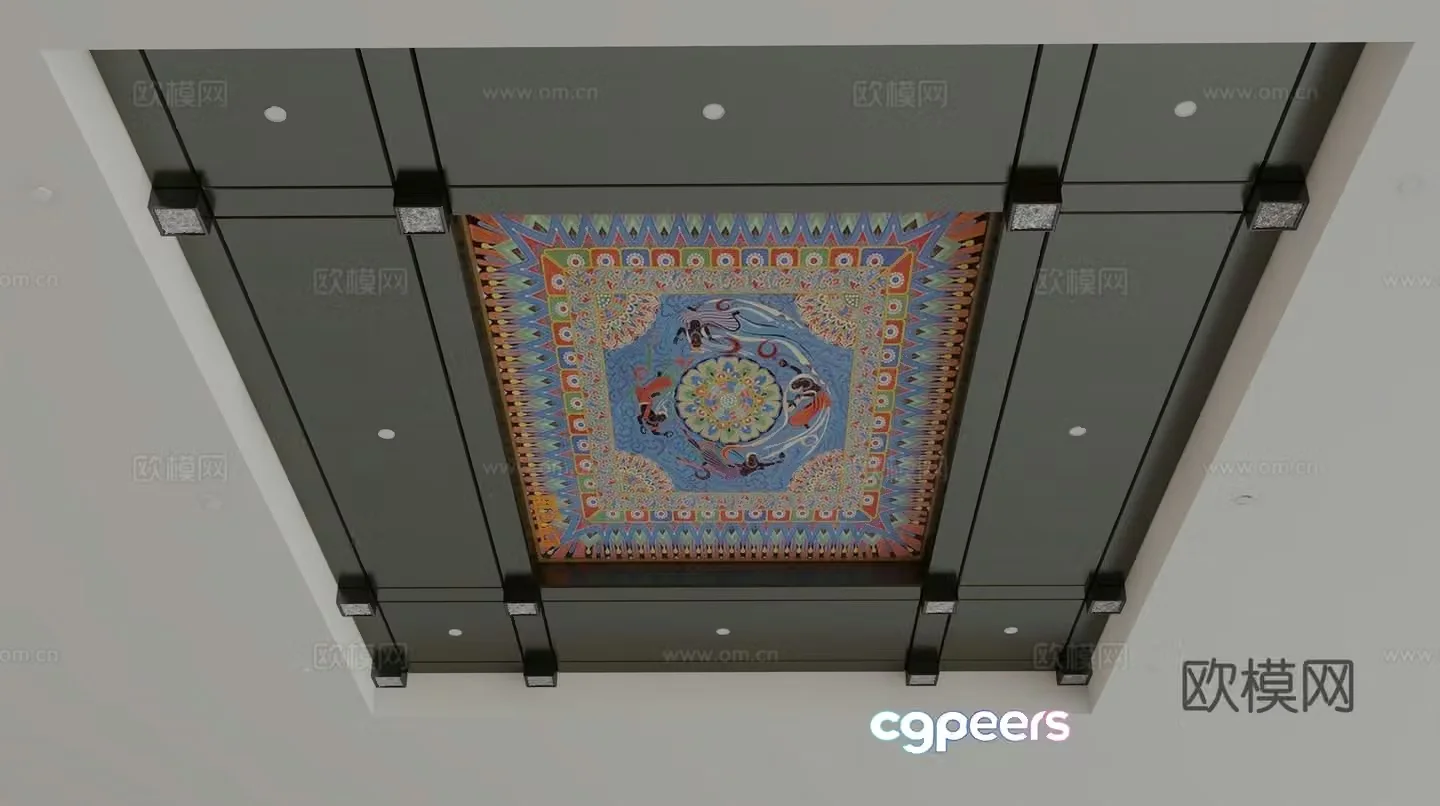 New Chinese style ceiling 3D model