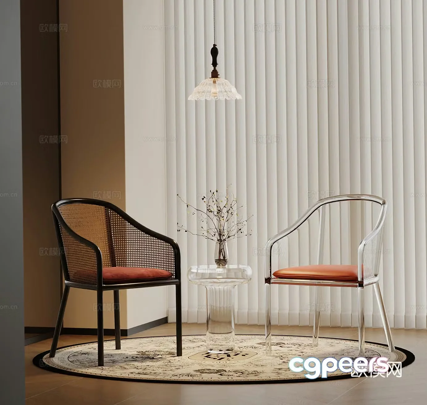 17 modern negotiation table and chair single chair 3d model