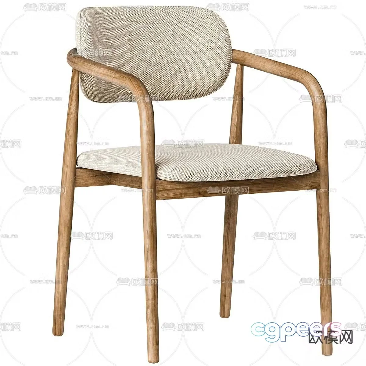 Single chair dining chair 3d model