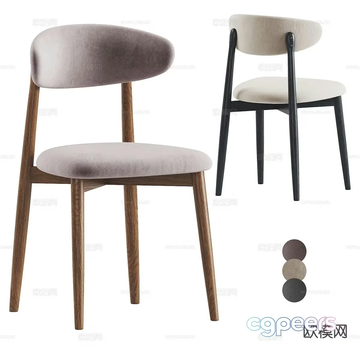 Modern chair dining chair 3d model