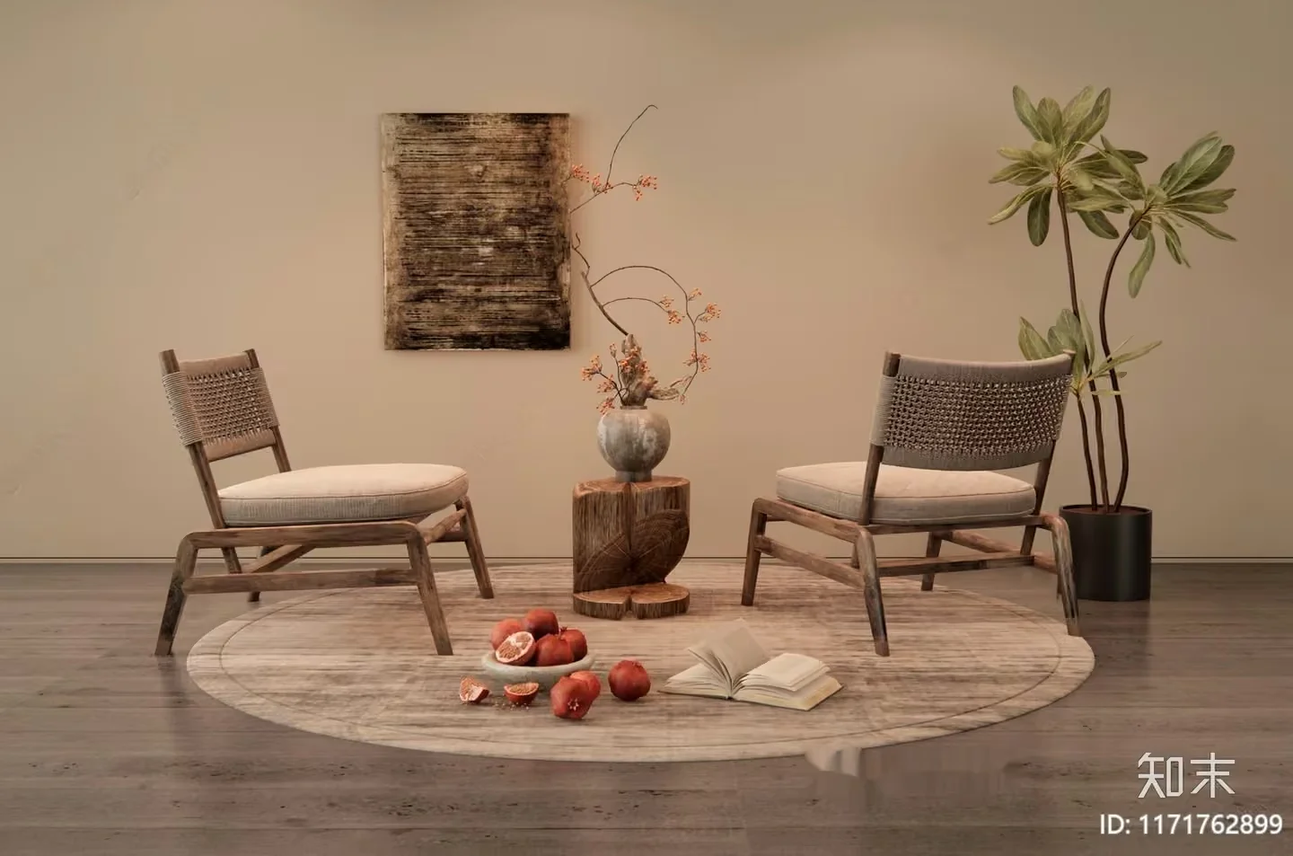 Cozy Living Room 3D Model – 10267 – VRAY Render