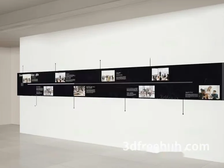 A Wall With A Timeline 3D Model – 22686 – VRAY Render