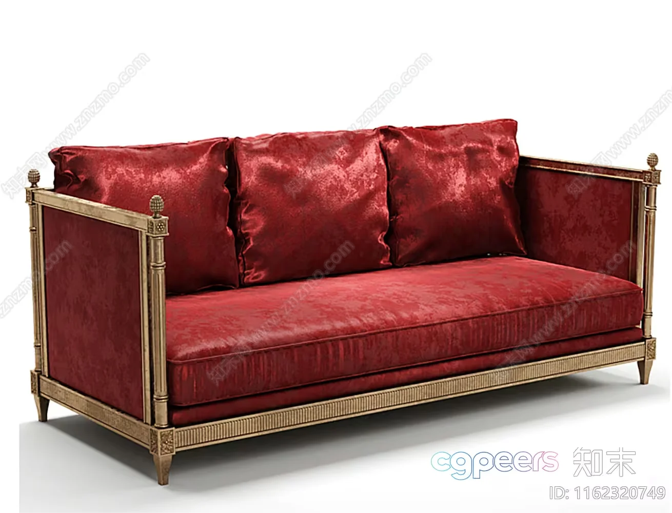 Red Velvet Sofa 3D Model – 6645 – CORONA Render