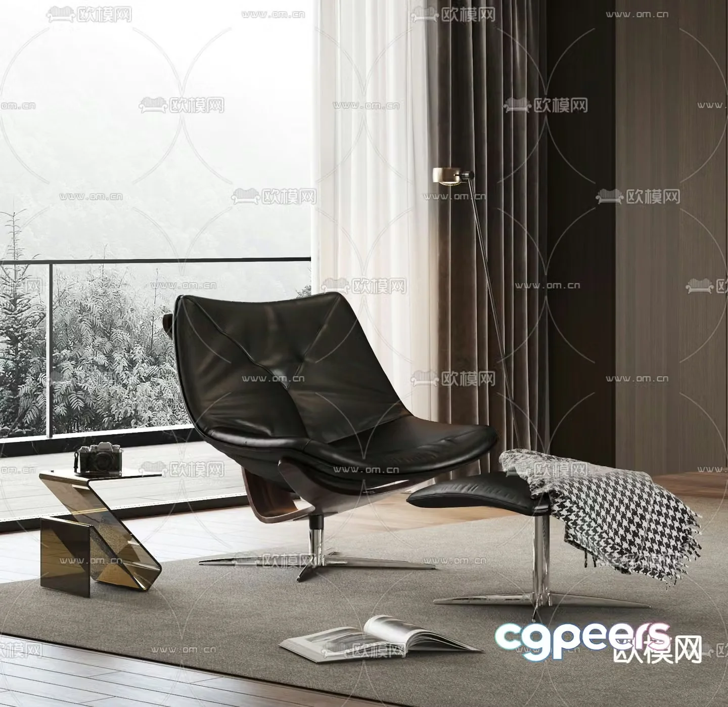 Modern leisure chair lounge chair single chair 3d model