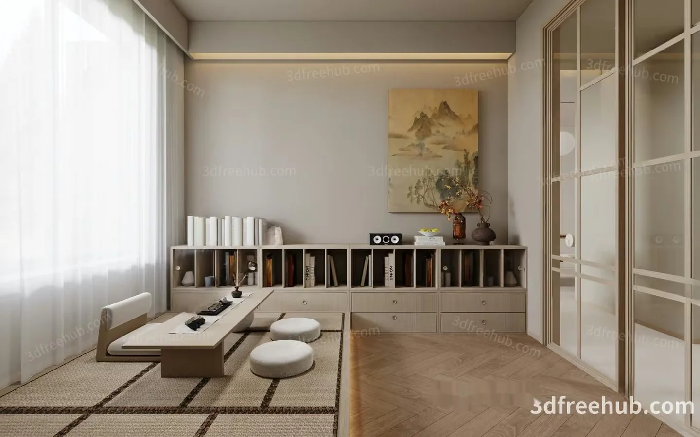 Modern Living Room 3D Model – 22967 – VRAY Render