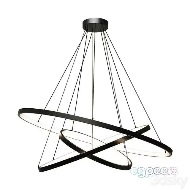 3ds Max Free – Chandelier rings BLUE TIME lamp