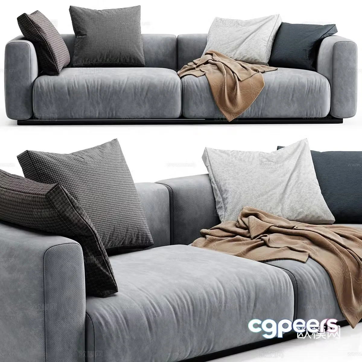 Three-person sofa 3d model