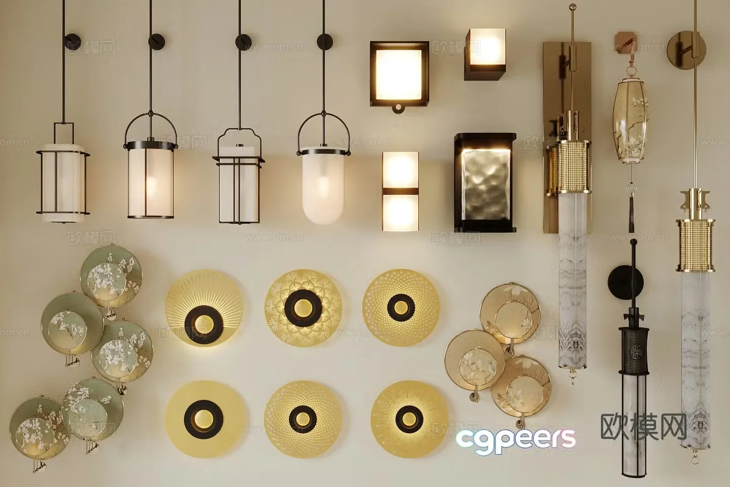 New Chinese wall lamp Chinese wall lamp Long wall lamp Chinese Song wall lamp Song aesthetic wall lamp 3D model