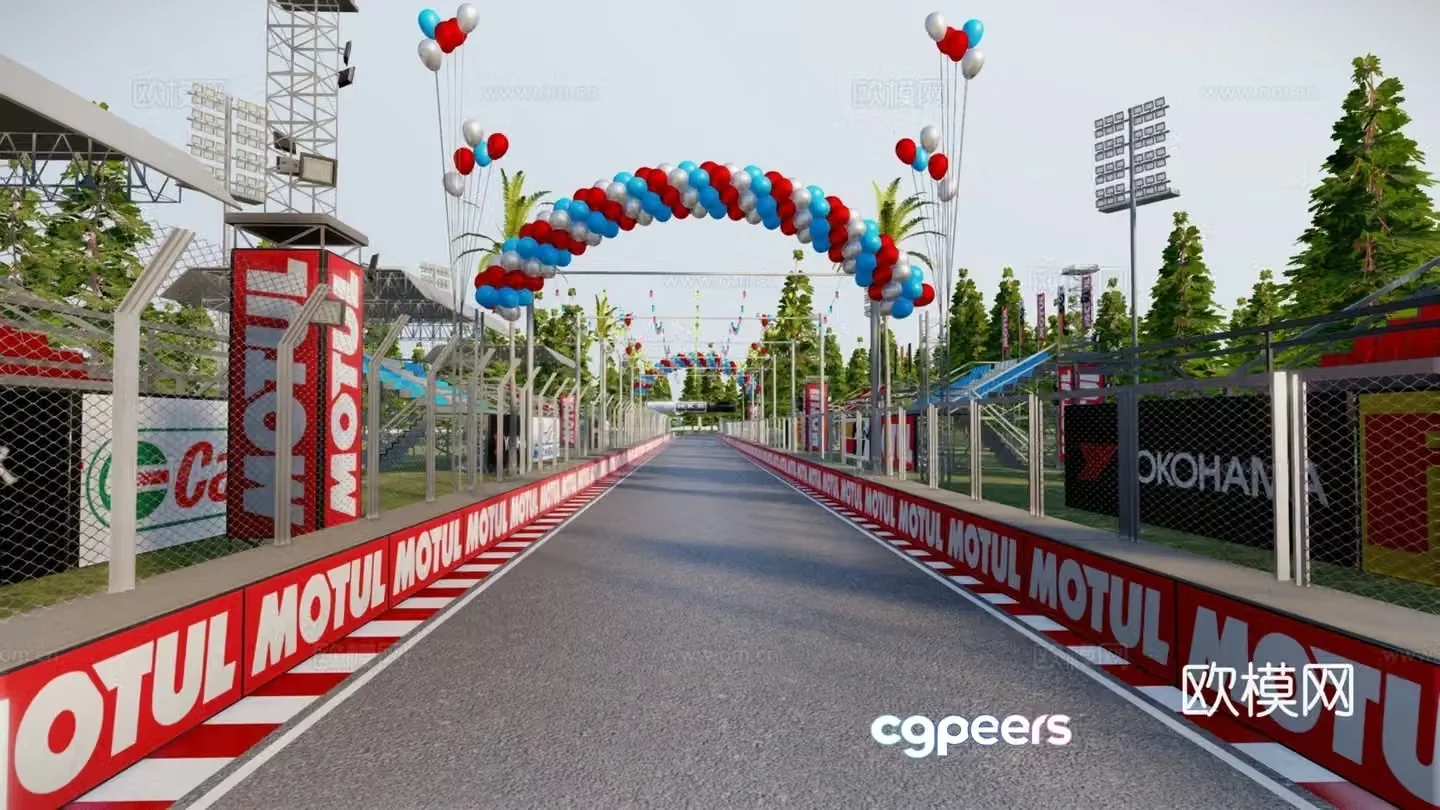 Modern playground racing track 3d model