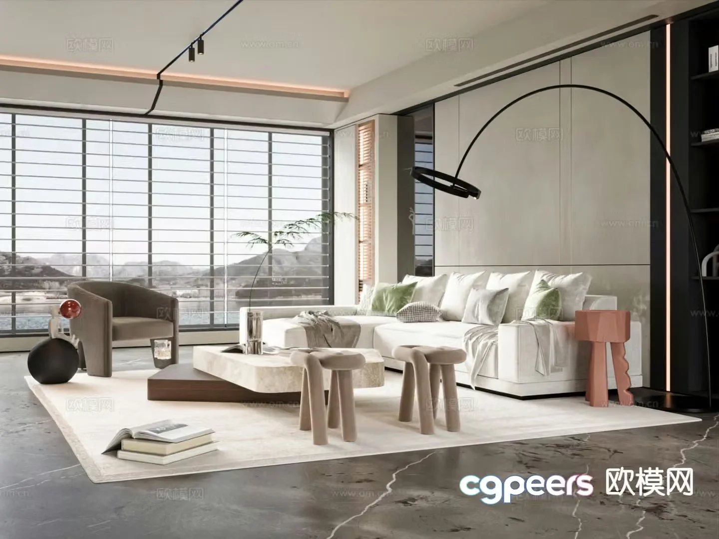 Modern living room 3d model