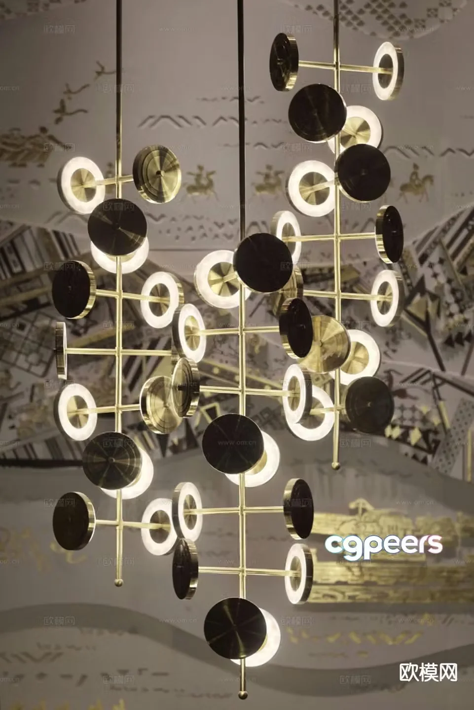 Light luxury creative chandelier cafe chandelier 3d model