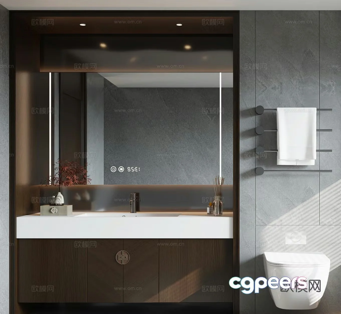 New Chinese bathroom cabinet combination 3D model