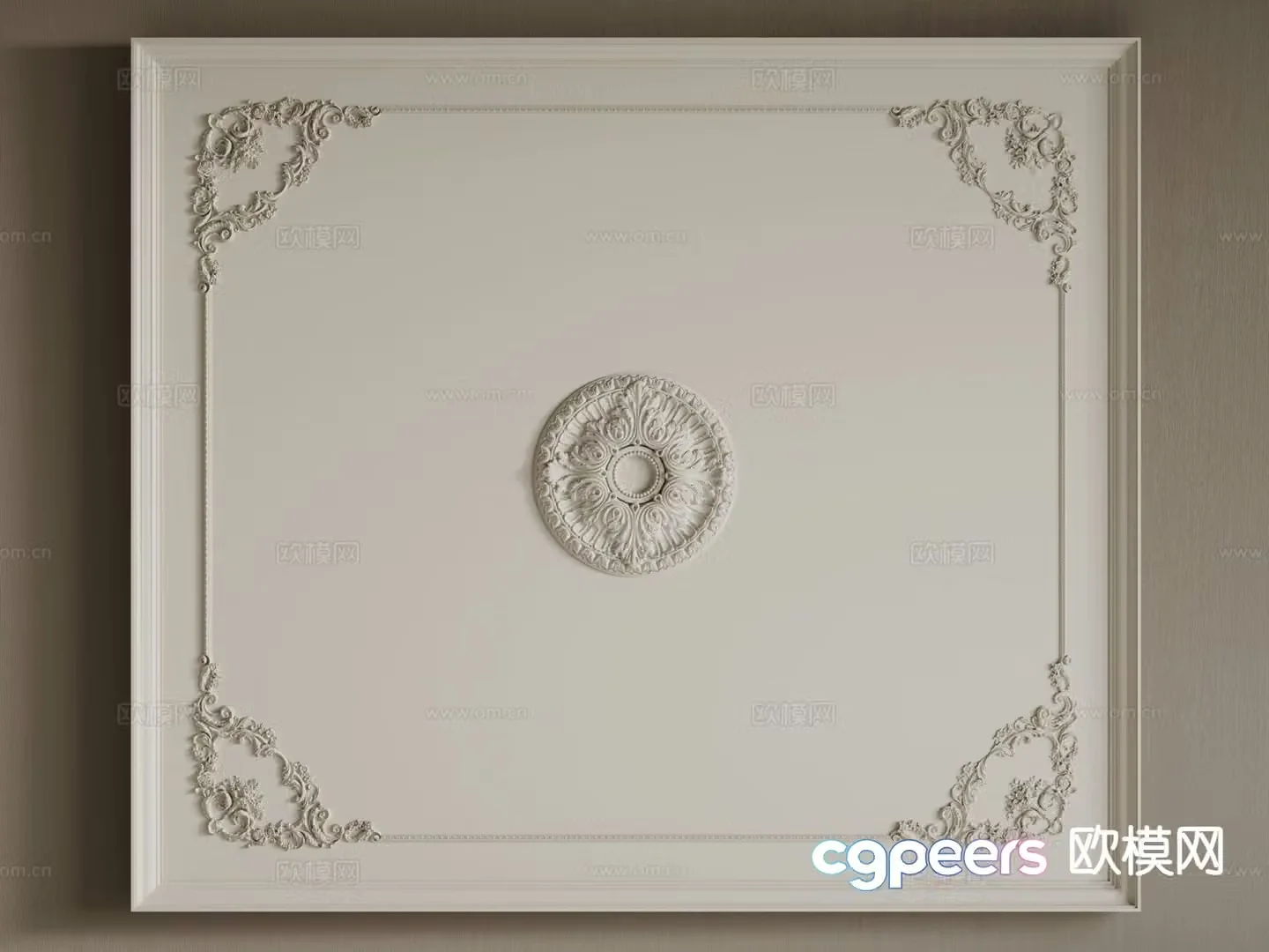 French ceiling carved ceiling 3d model