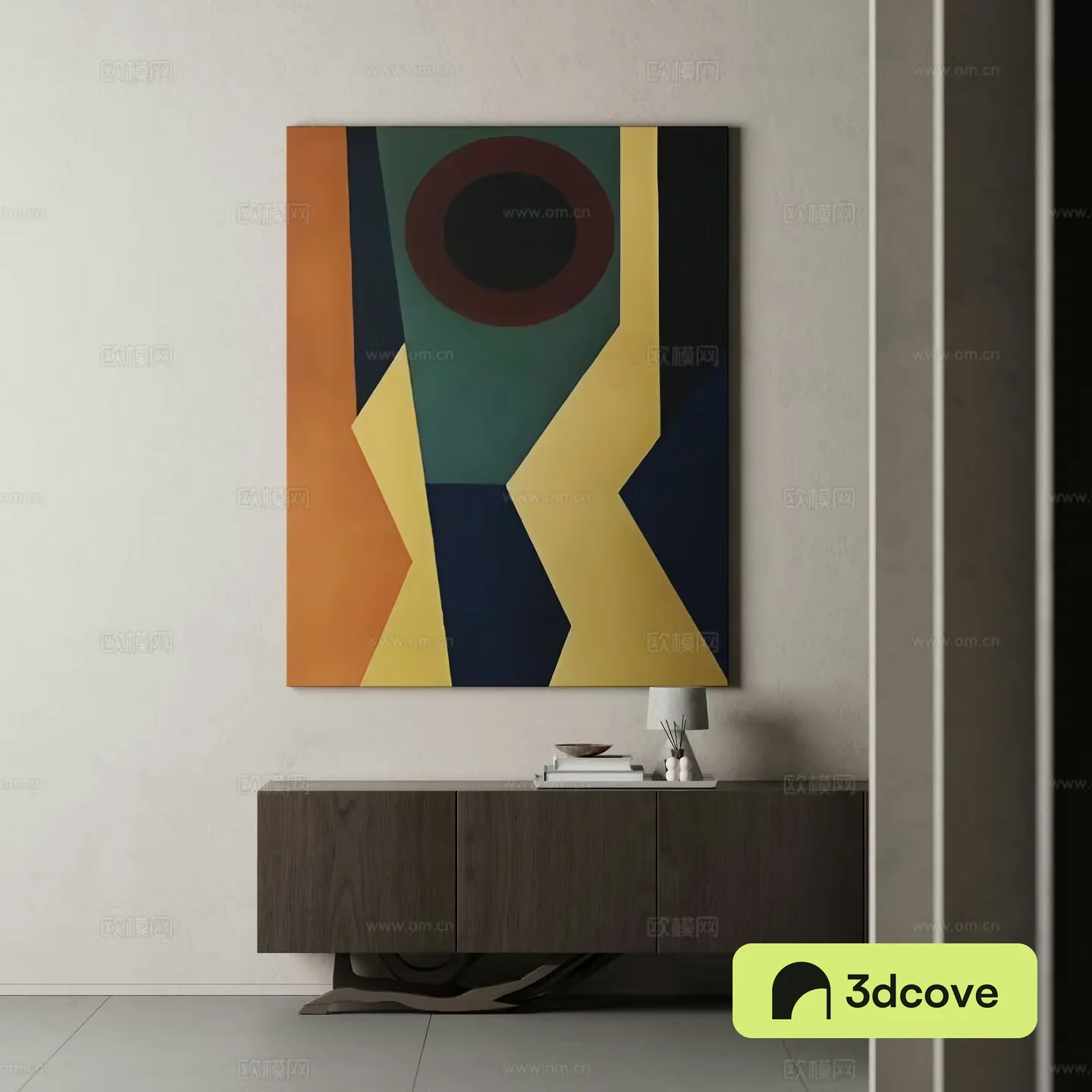 Modern color block art deco painting