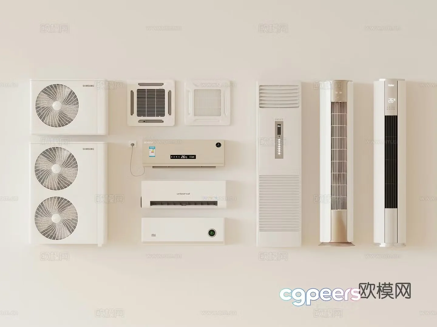 Modern air conditioner central air conditioner 3d model