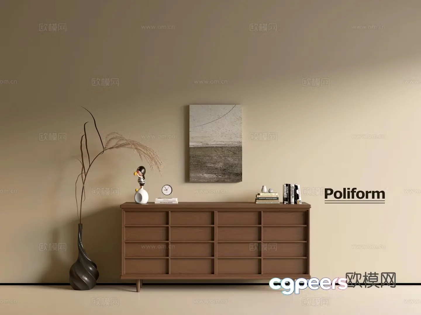 Modern wood grain cabinet ins wind minimalist wind cabinet whole cabinet sideboard balcony cabinet storage 3D model