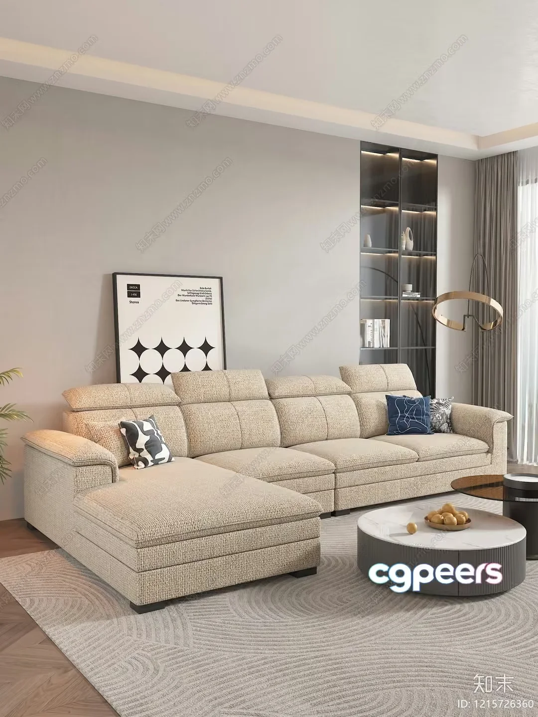 Modern Living Room 3D Model – 18423 – VRAY Render