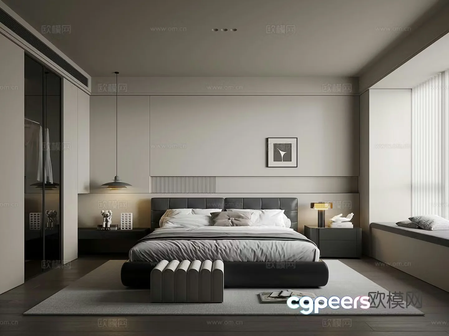 Modern bedroom master bedroom 3d model