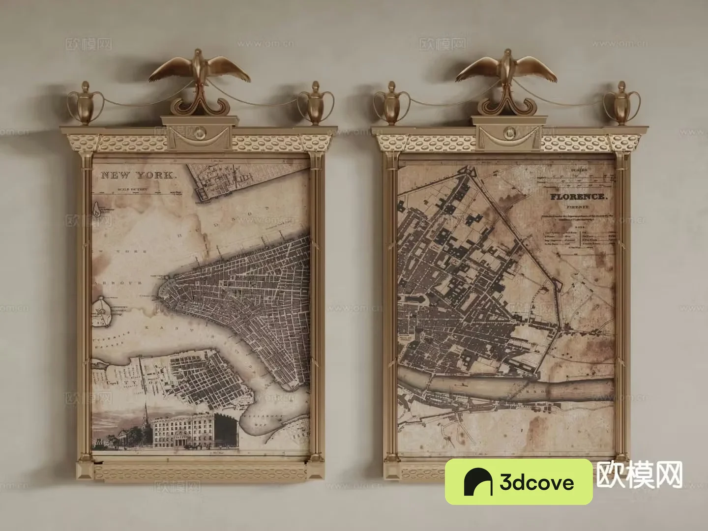 European decorative painting frame painting bedside painting map